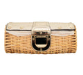 Pre-owned Michael Kors Santorini Pale Gold Wicker Clutch