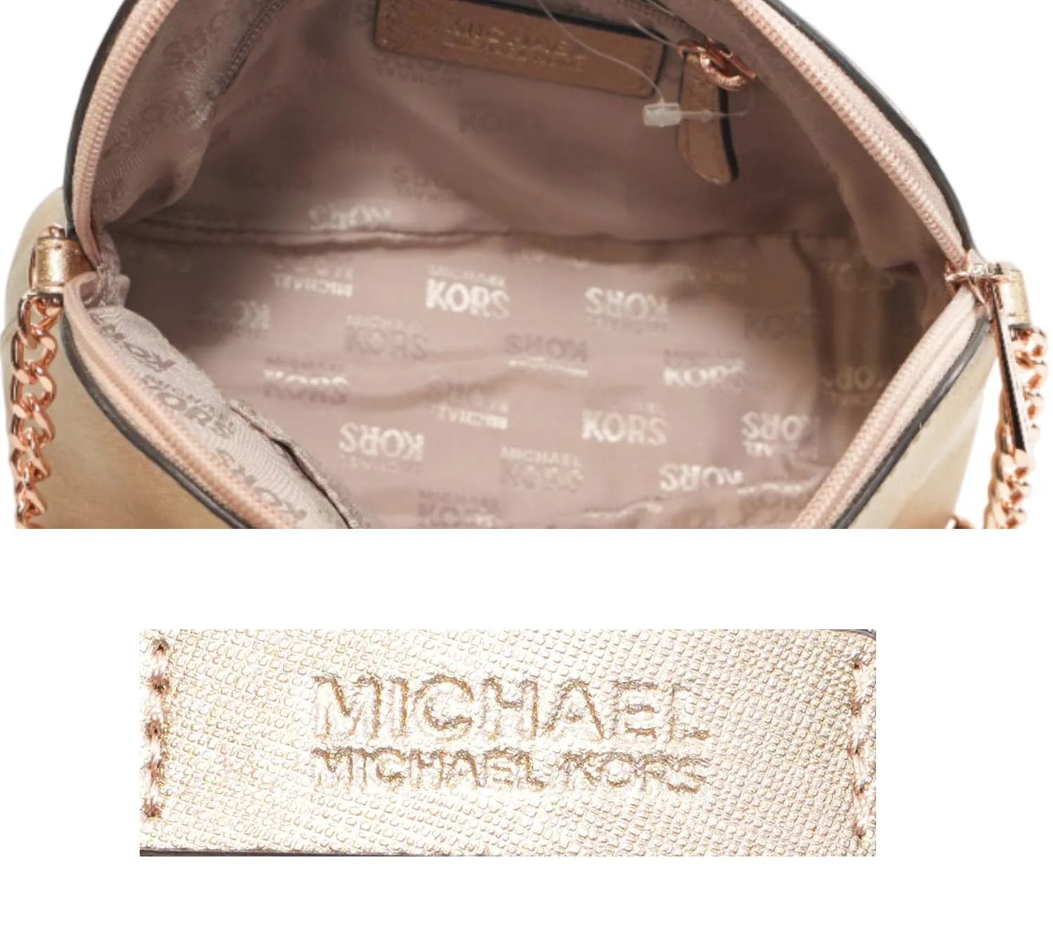 Authentic Michael Kors Rose Gold Crossbody Handbag