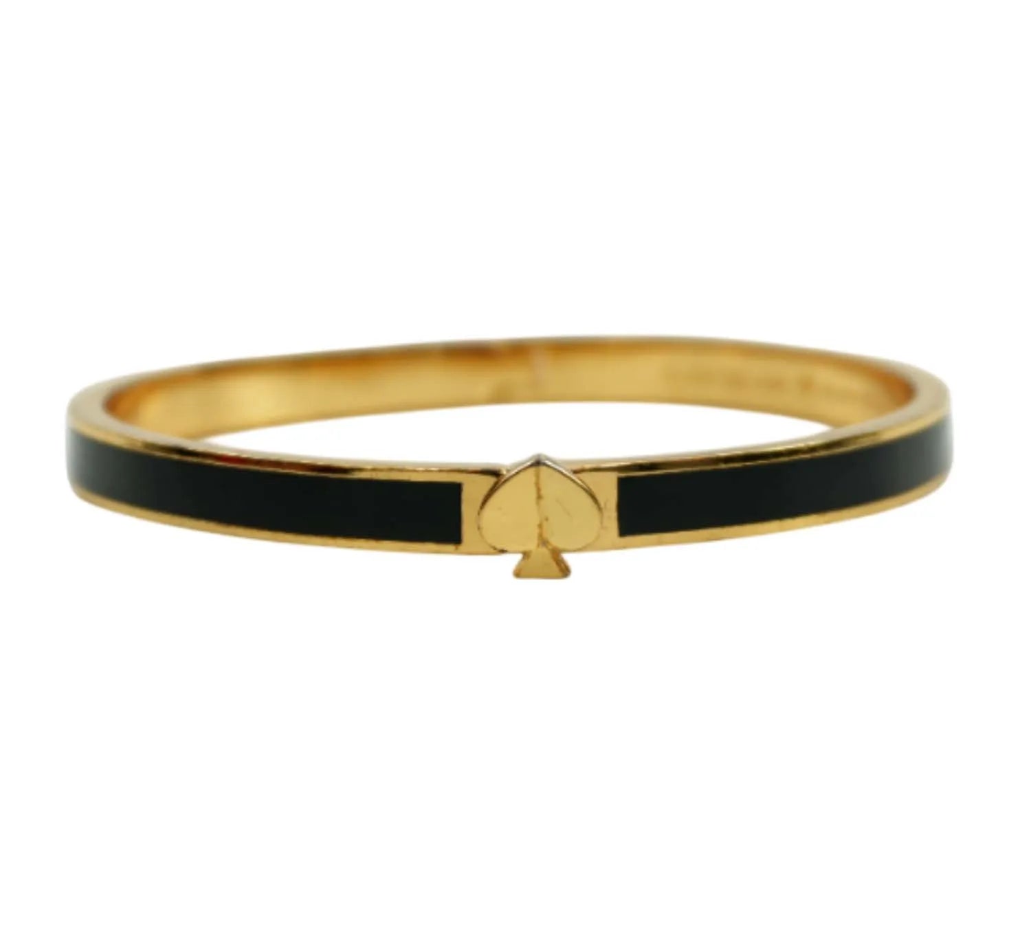 Kate Spade Black & Gold Enamel Hinged Bracelet