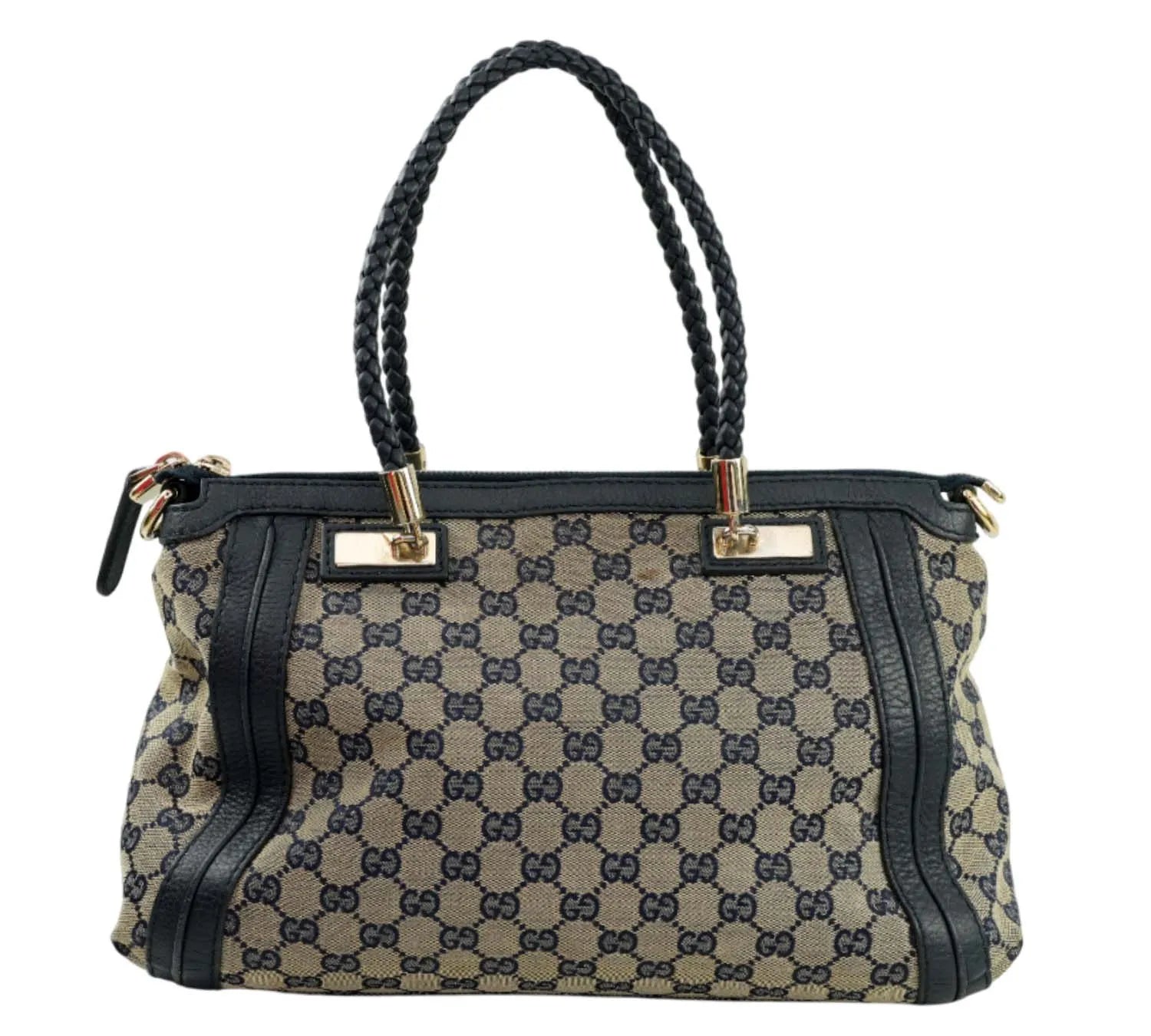 Gucci Beige and Black Pre-Owned Handbag