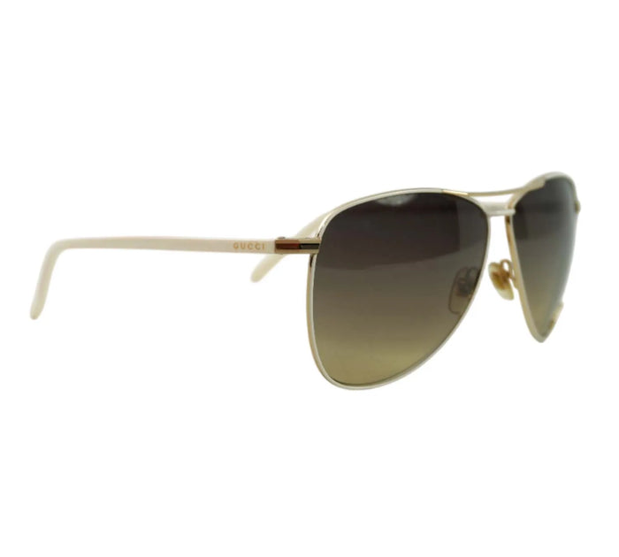 Gold & White Havana Sunglasses