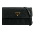 Pre-owned Prada Black Nylon & Leather Flap Crossbody Bag