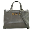 Pre-owned Gucci Grey Zumi Top Handle Python Leather Satchel