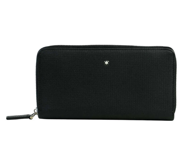 Black Sartorial Zip Around Wallet