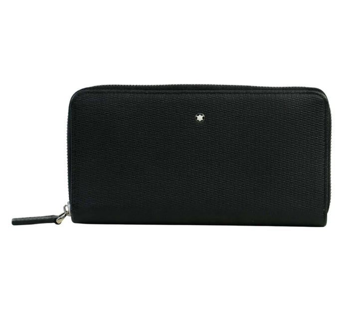 Black Sartorial Zip Around Wallet