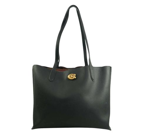 Shop Pre-Loved Coach Black Pebble Leather Willow Large Tote Bag