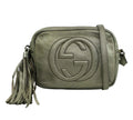 Pre-Loved Gucci Silver Pebbled Leather Small Soho Disco Shoulder Bag