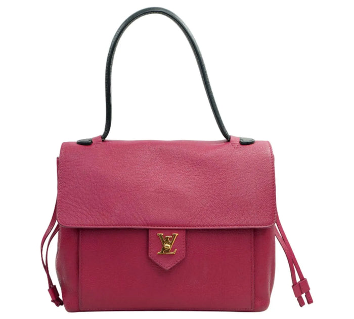 Rubis Pebbled Leather Lockme PM Tote Bag