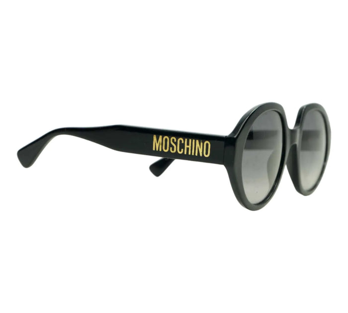 Black Logo Women Round Sunglasses