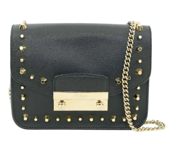 Black Metropolis Julia Studs Crossbody Bag