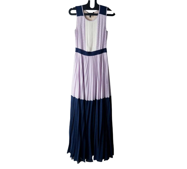 Abee Pleated Lilac Maxi Dress Size - XXS