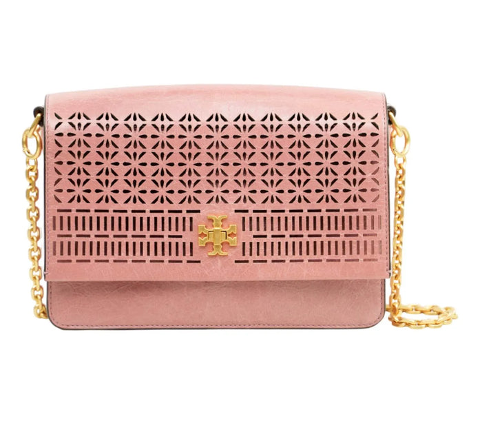 Pink Kira Perforated Shoulder Bag