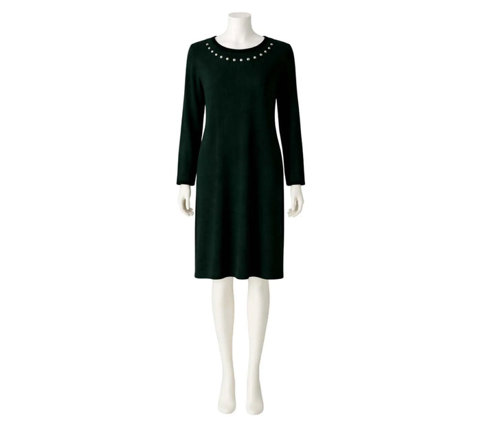 Green Embellished Scoop Neck Sheath Dress Size - M