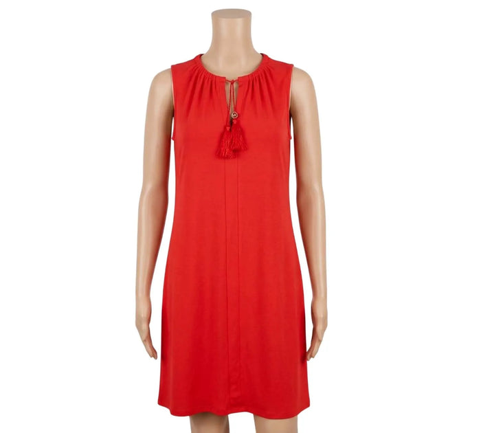 Red Sleeveless Tassel Dress Size - S