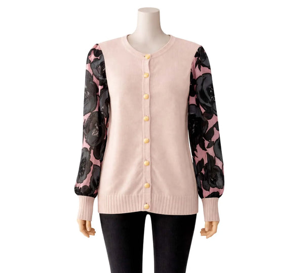 Cheap & Chic Floral Sleeve Cardigan Size - S