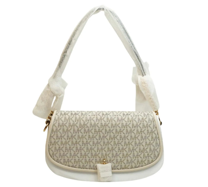 White Mila Medium Shoulder Bag