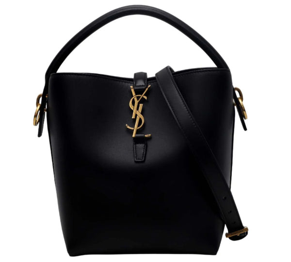 Le 37 Black Leather Bucket Bag