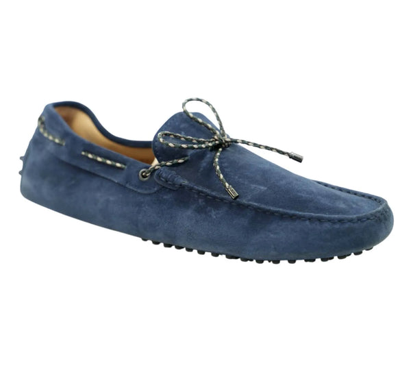Blue Suede Gommino Lace-Up Loafers Size - 11