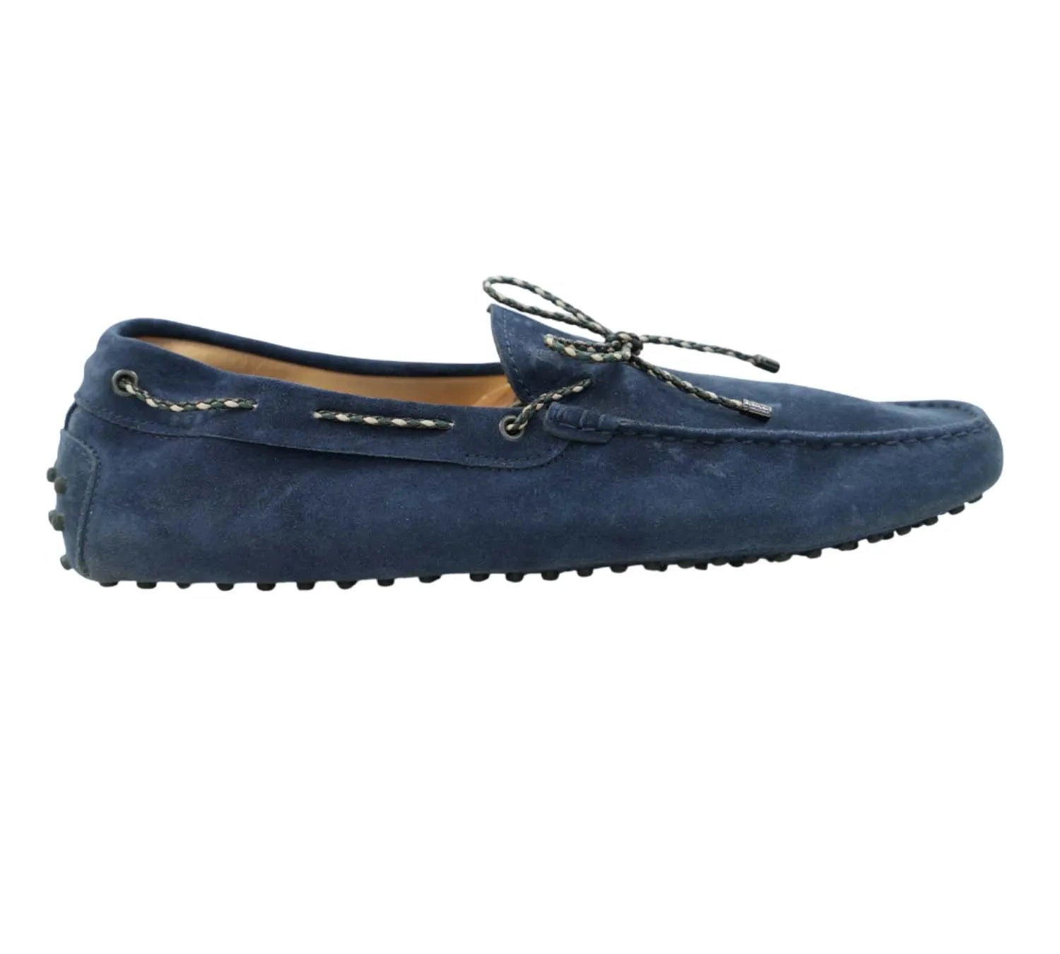 viral Tod’s blue suede Gommino loafers, trending luxury men’s shoes