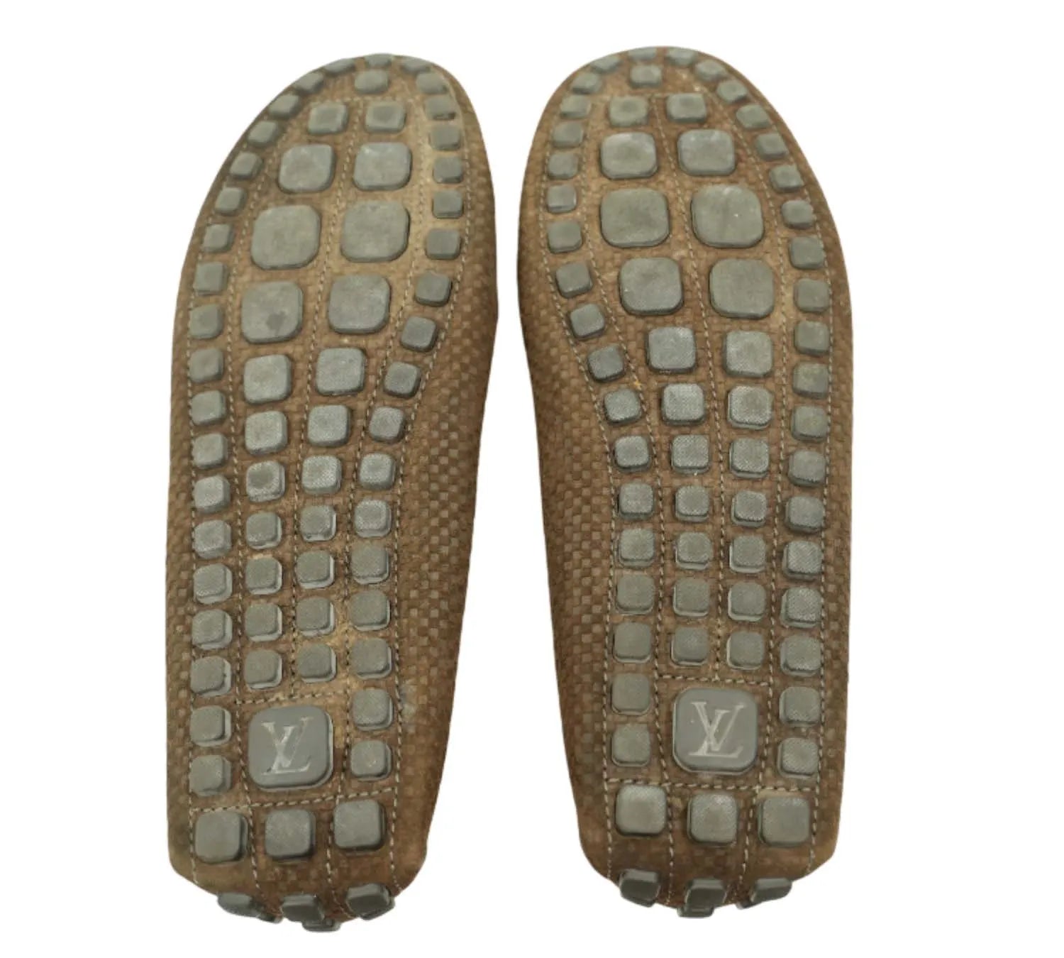 authentic Louis Vuitton brown suede Navajo loafers for sale size 11.5 EU