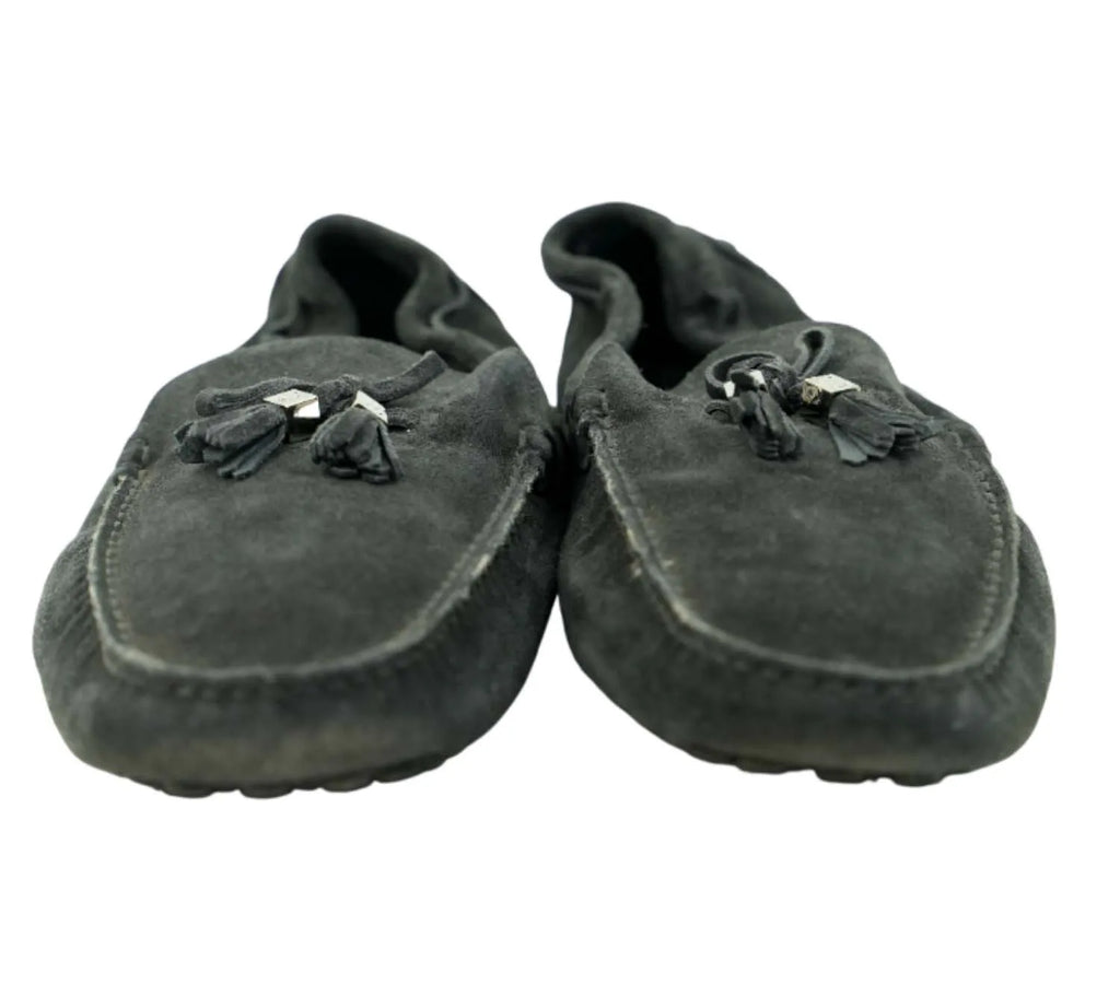 minimal black suede Louis Vuitton Imola tassel loafers slip-on shoes