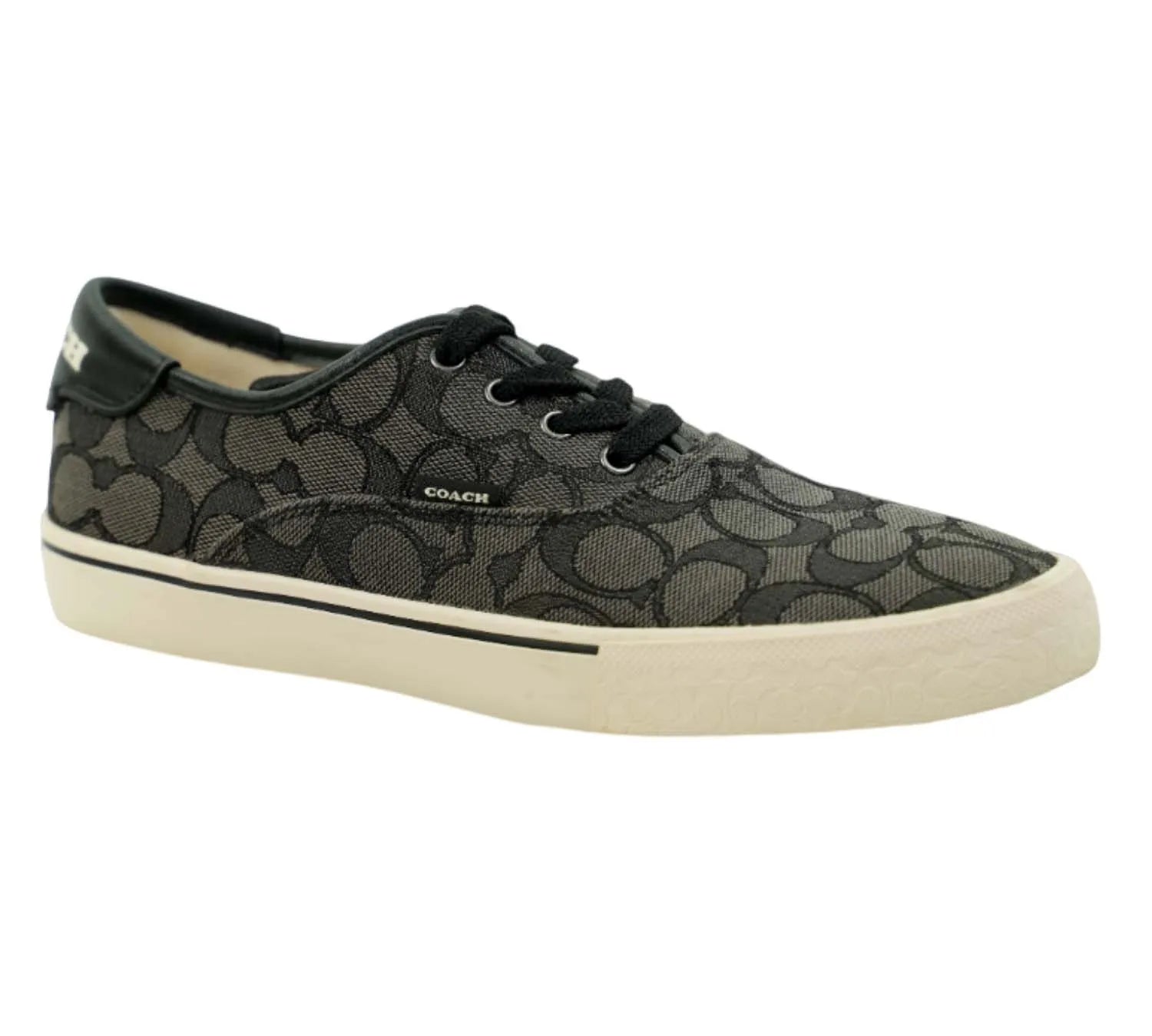 Coach charcoal and black signature Citysole skate sneakers with cushioned sole and canvas upper, size 38.5 EU