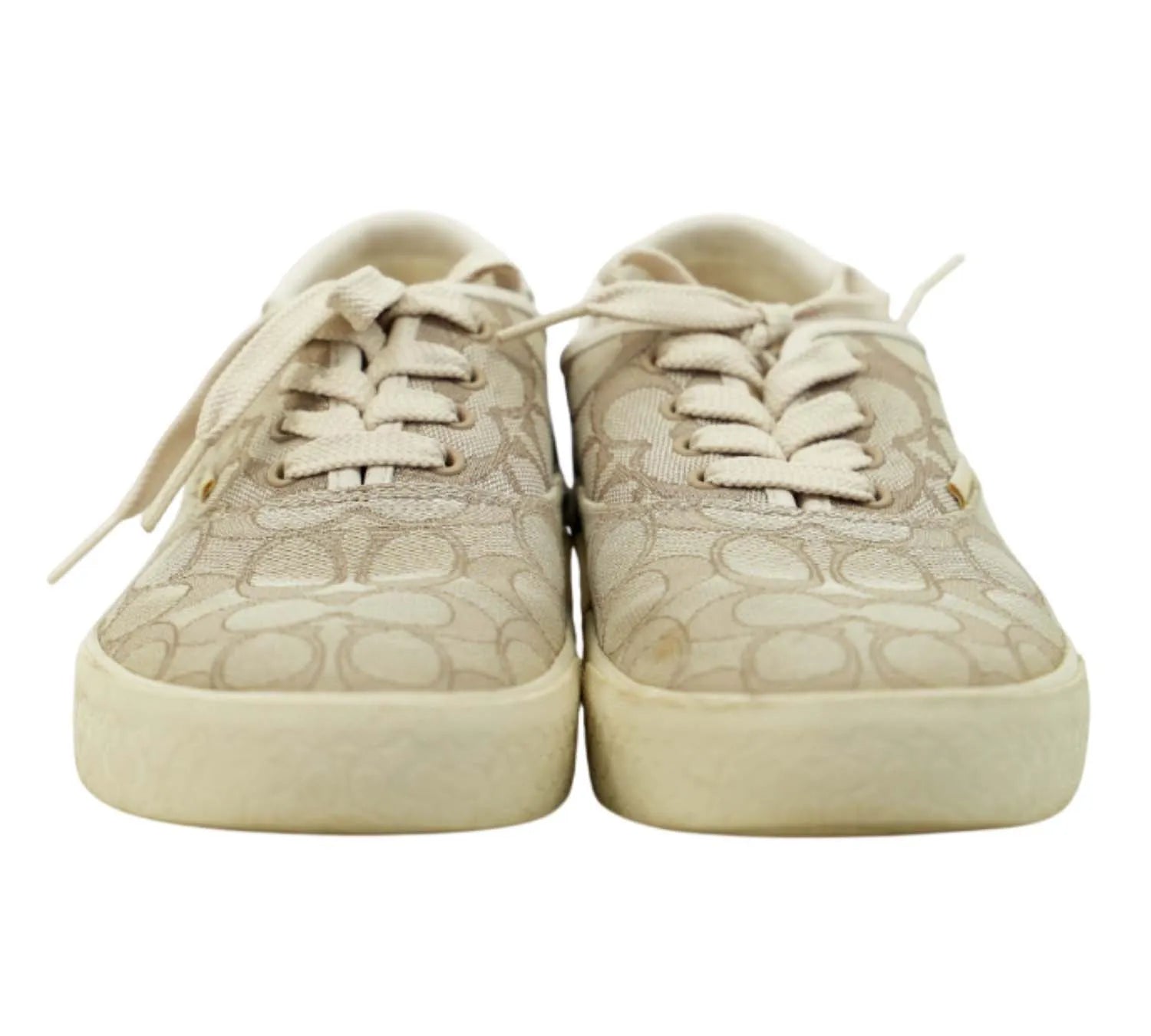 trending Coach stone chalk signature sneakers with skate style design, casual luxury footwear