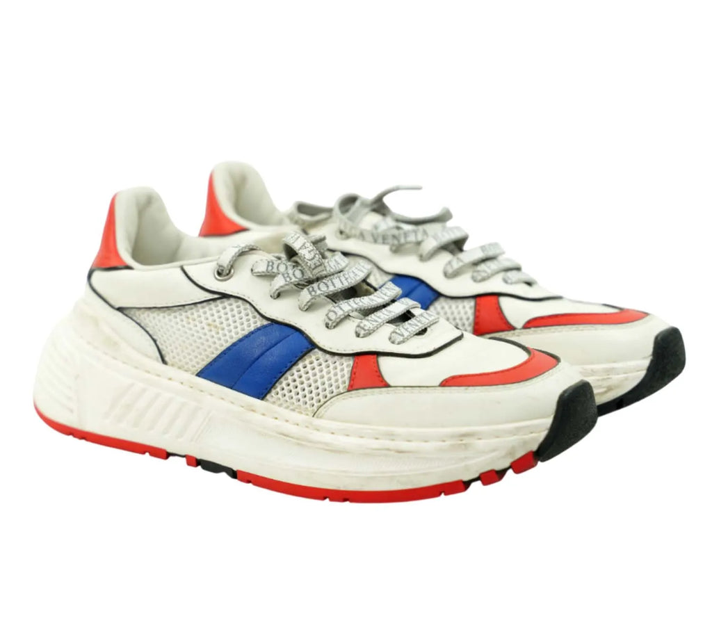 minimal Bottega Veneta Speedster sneakers with colour-blocked mesh and leather