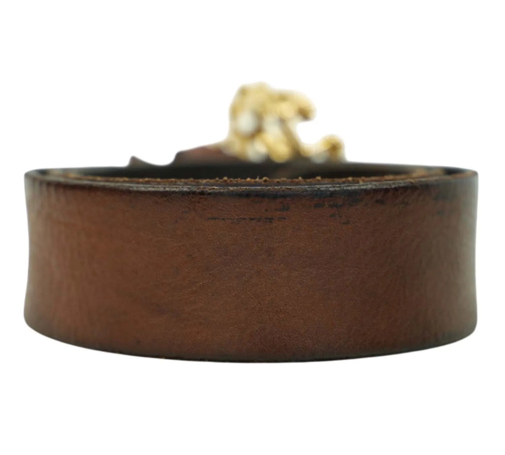 Roberto Cavalli belt size 90 cm snake leather with mirror monogram buckle
