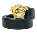 Versace leather belt with La Medusa head buckle size 90 cm, luxury designer accessory