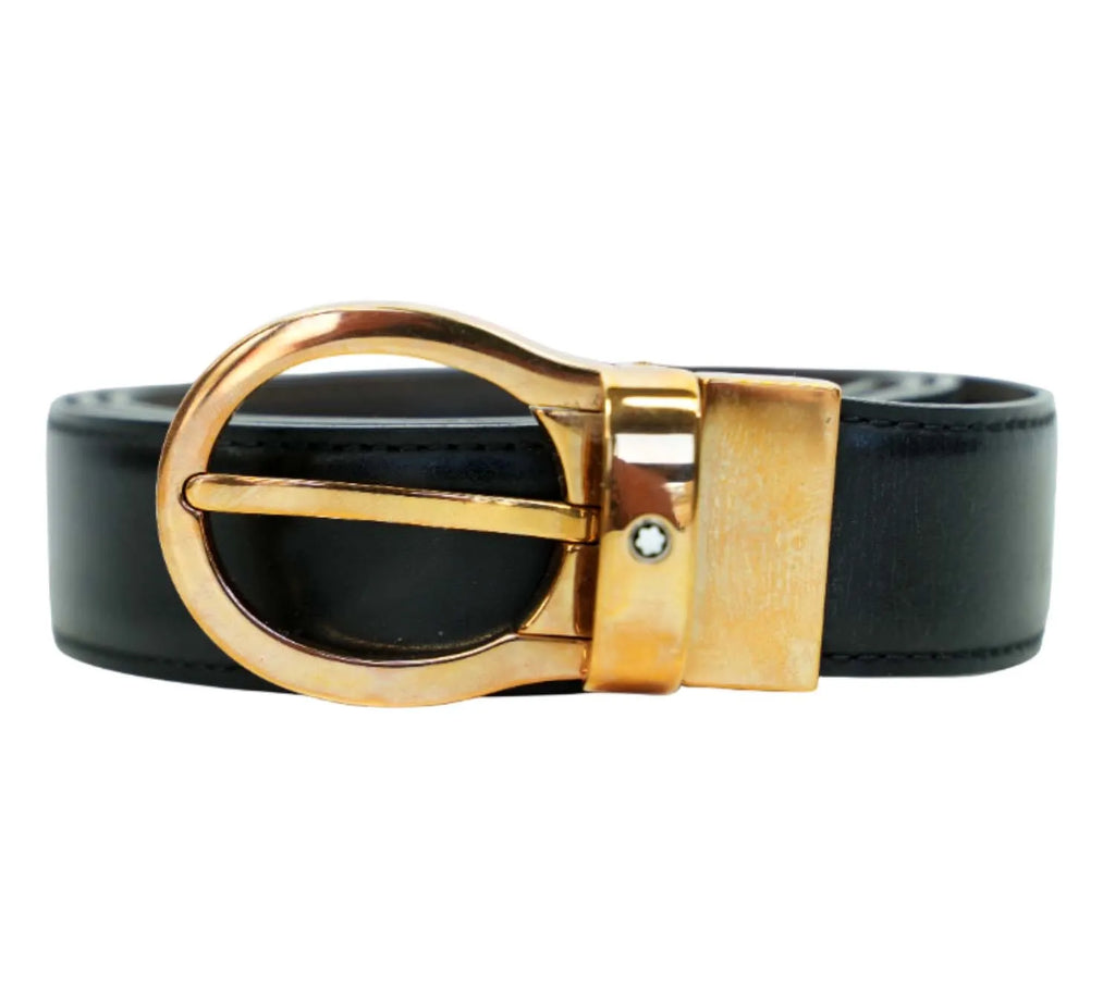 trending Mont Blanc reversible belt with sleek design and premium leather
