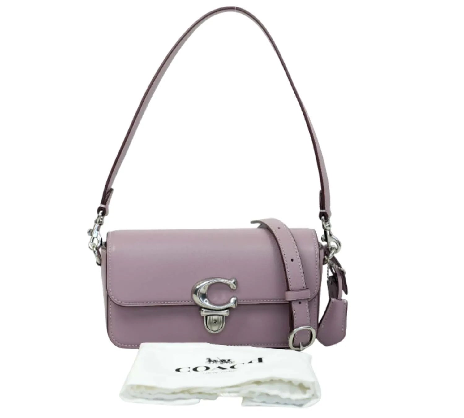 trending Coach faded purple baguette bag with sleek design and modern hardware