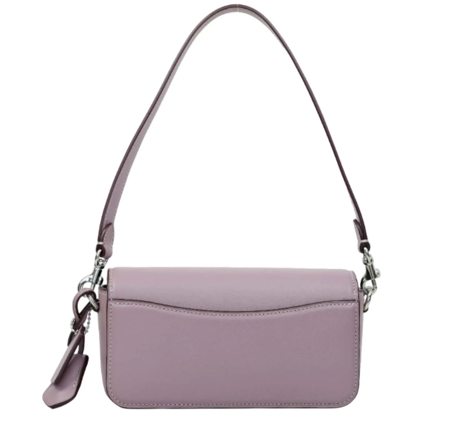 minimal Coach baguette bag in soft faded purple leather