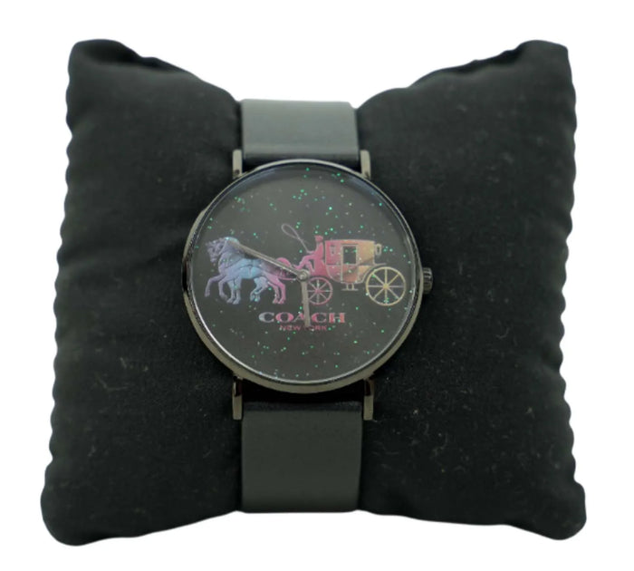 Perry Black Leather Strap Watch