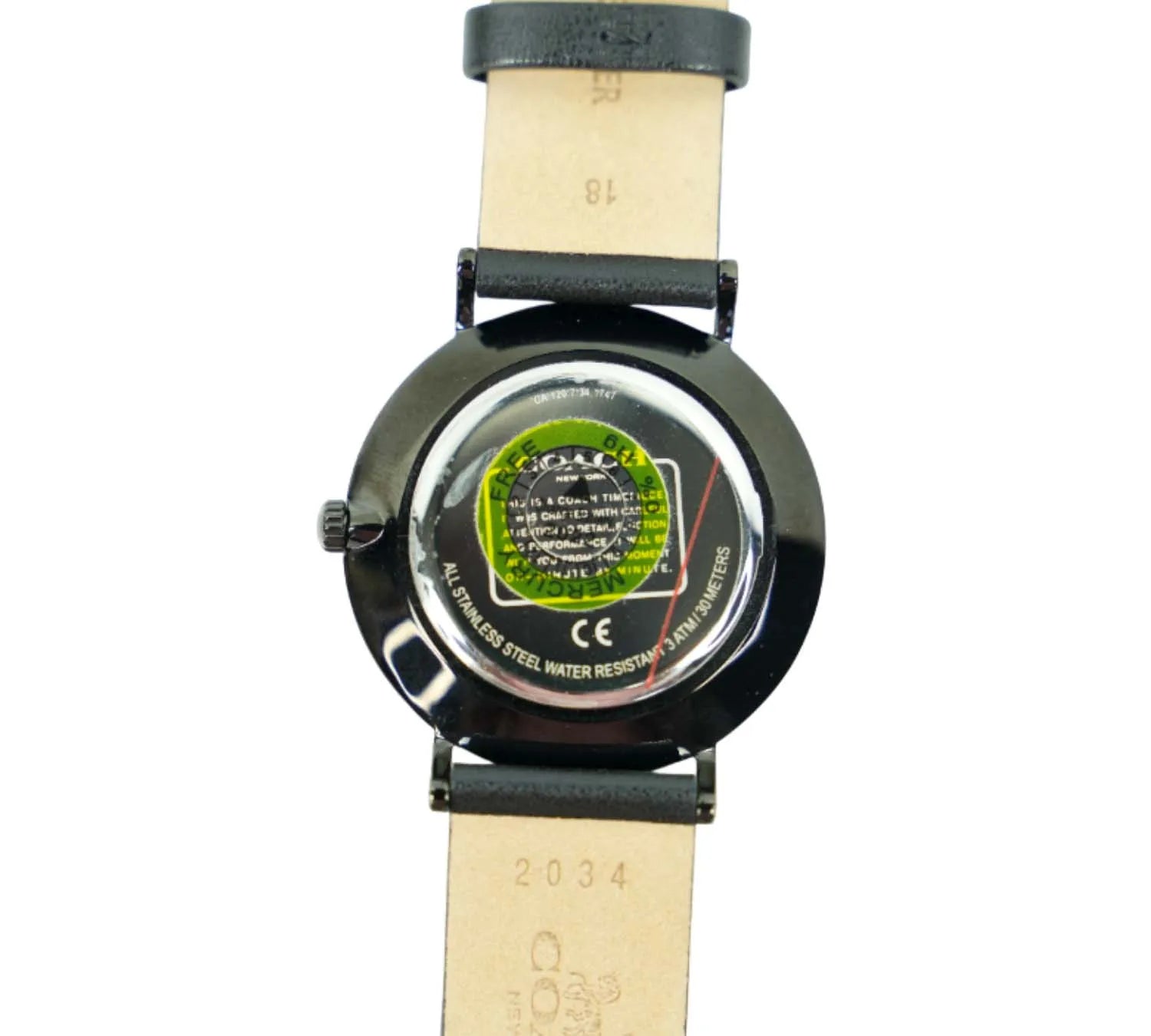 Coach Perry black leather strap watch ideal gift for women, elegant and timeless
