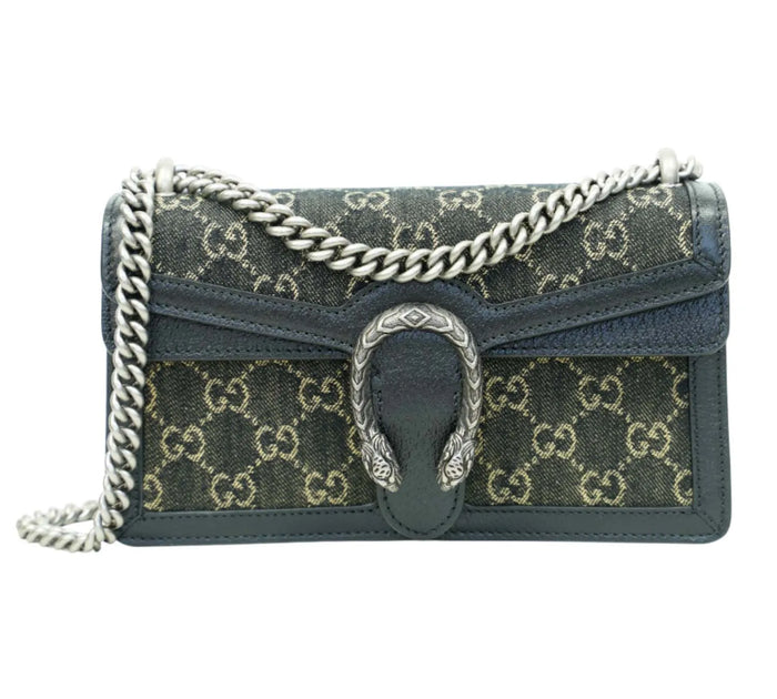 Black/Grey Monogram Denim Dionysus Shoulder Bag
