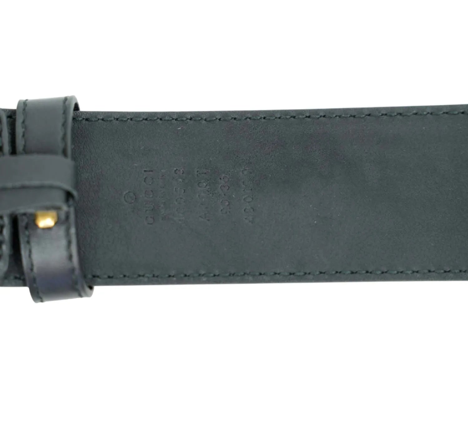 close-up Gucci GG Marmont belt showing double G buckle and leather texture