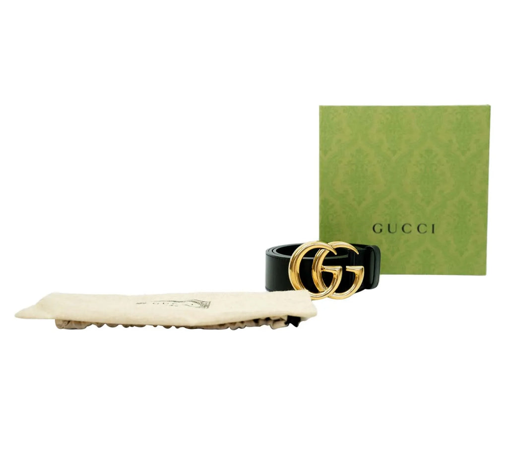 authentic Gucci black GG Marmont belt for women size 90 cm for sale