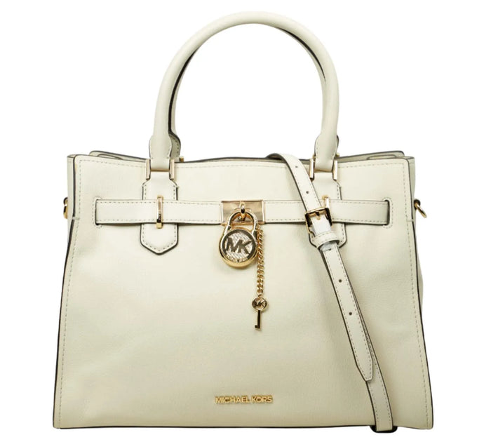 White Hamilton Medium Leather Satchel