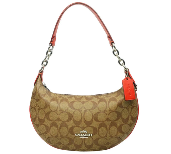 Khaki/Miami Red Payton Hobo Bag