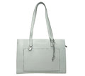 Marc Jacobs Grind leather tote in rock grey color with structured design and spacious interior
