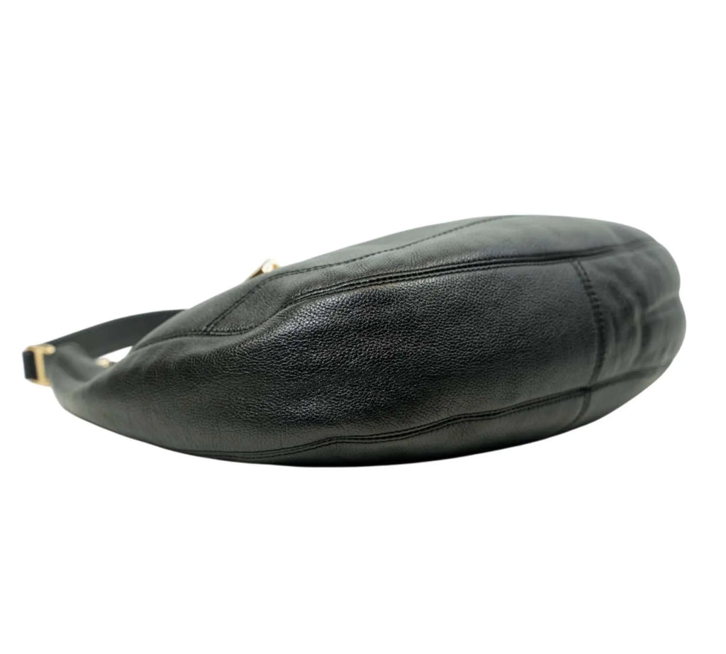 authentic Marc Jacobs black leather hobo bag for sale crescent design handbag