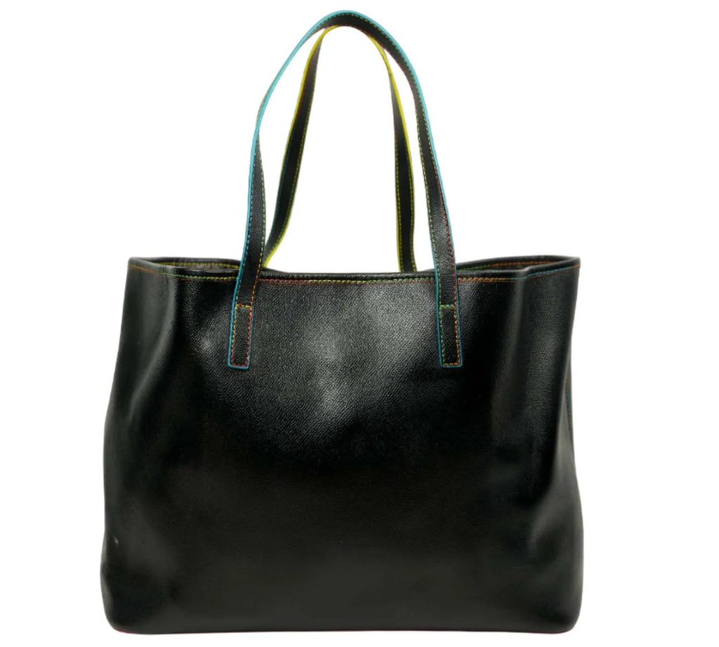 minimal Kurt Geiger black shopper bag with clean lines and structured silhouette