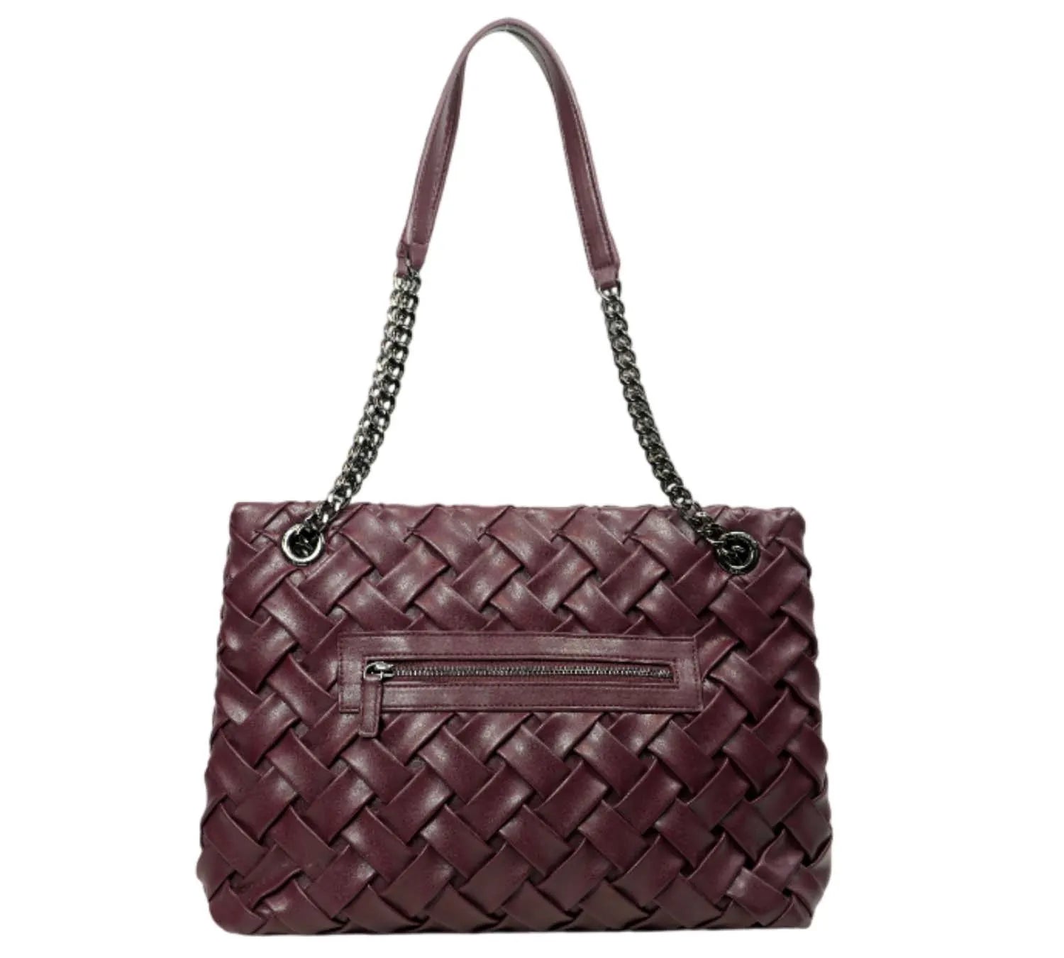 trending Karl Lagerfeld woven tote bag in deep wine shade with premium design