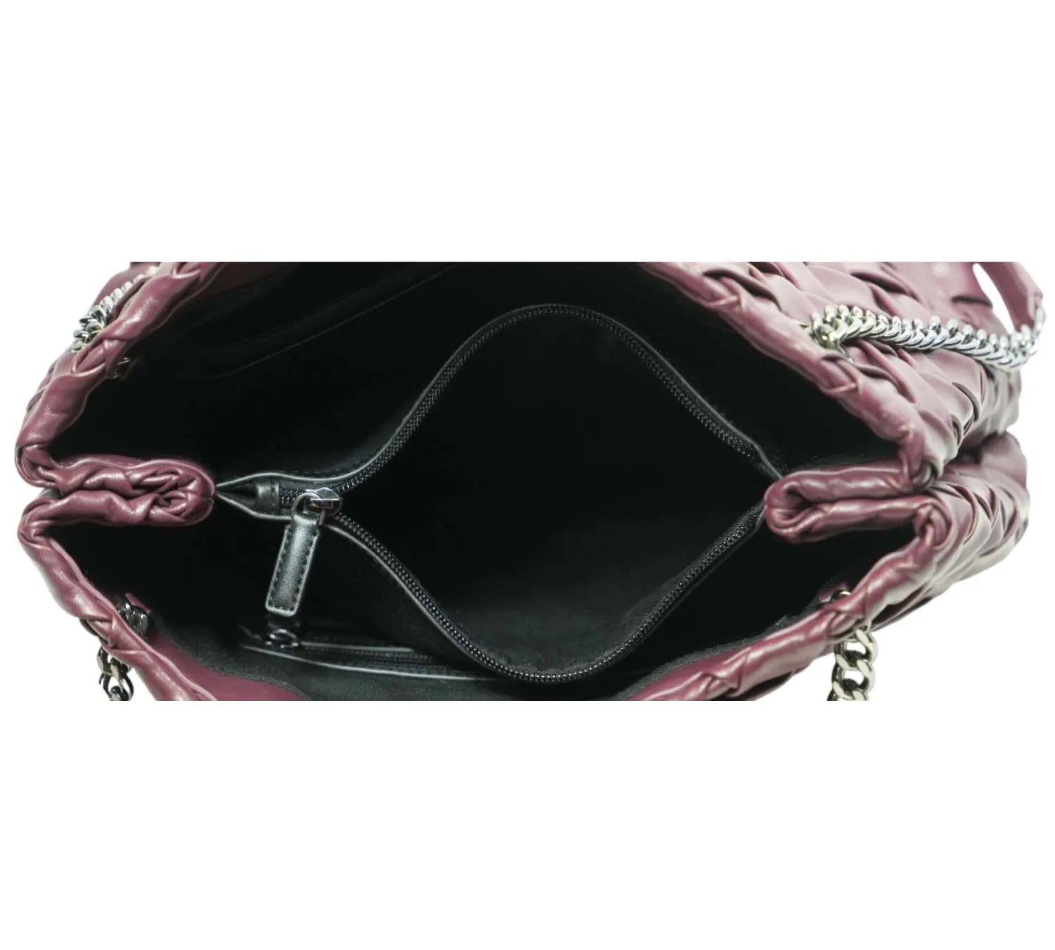 authentic Karl Lagerfeld woven tote bag Windsor wine color for sale luxury handbag