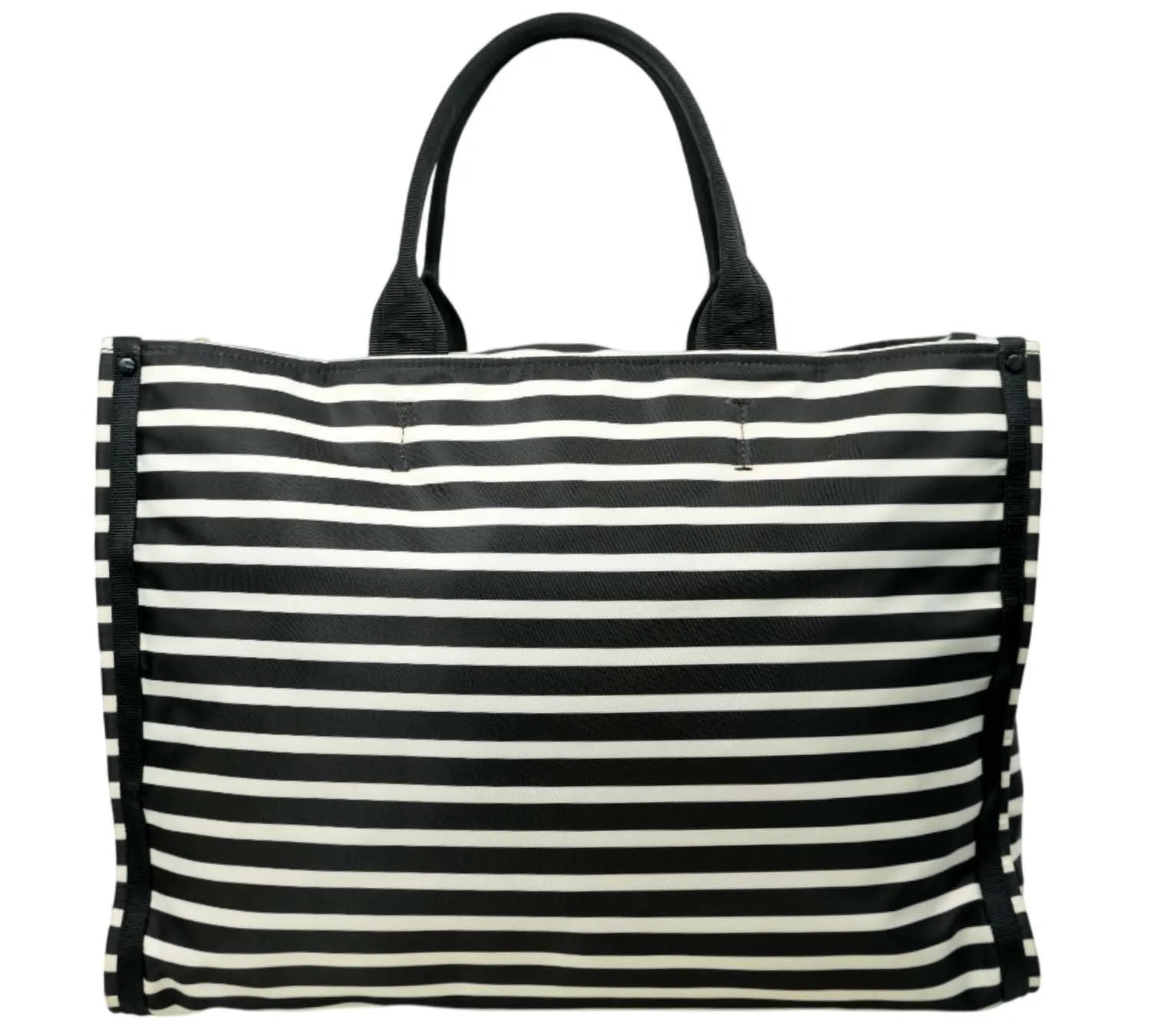 minimal striped Kate Spade tote bag with clean lines and structured silhouette