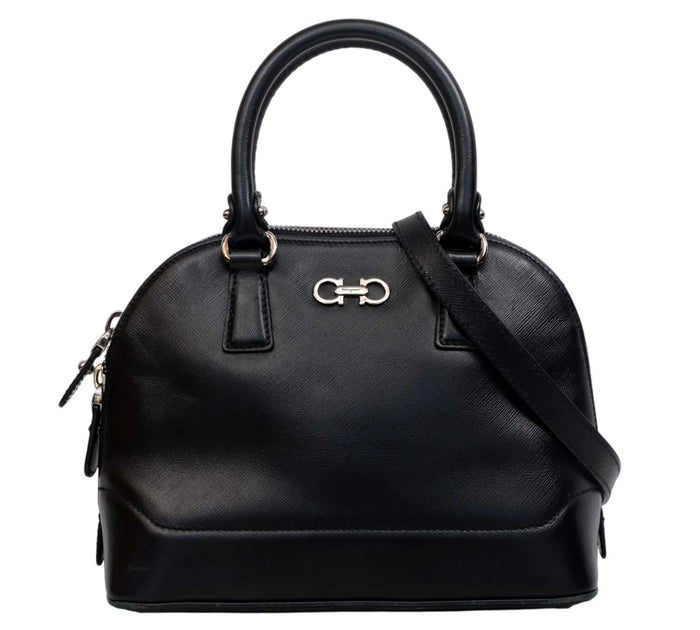 Black Leather Batik Gancino Bag