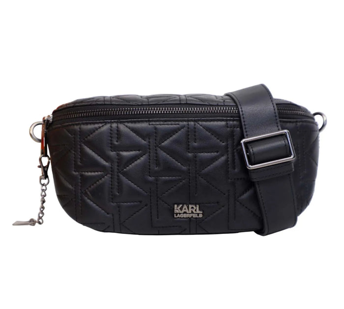 Black Paris K Quilted Large Belt Bag