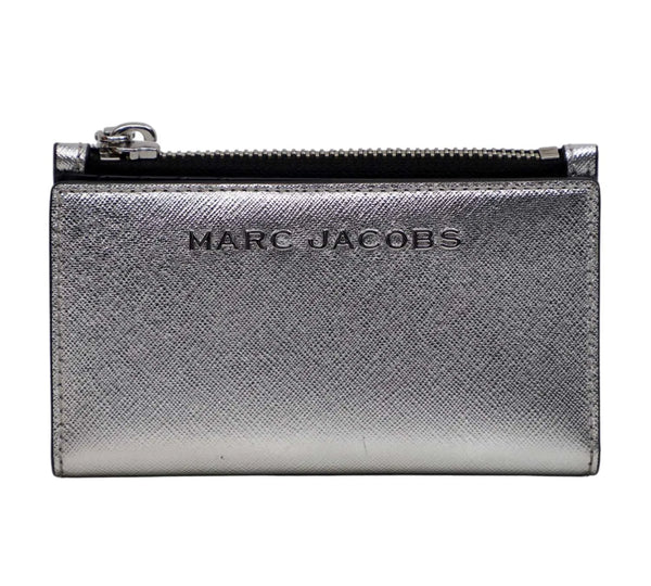 Silver Metallic Mini Card Case Wallet