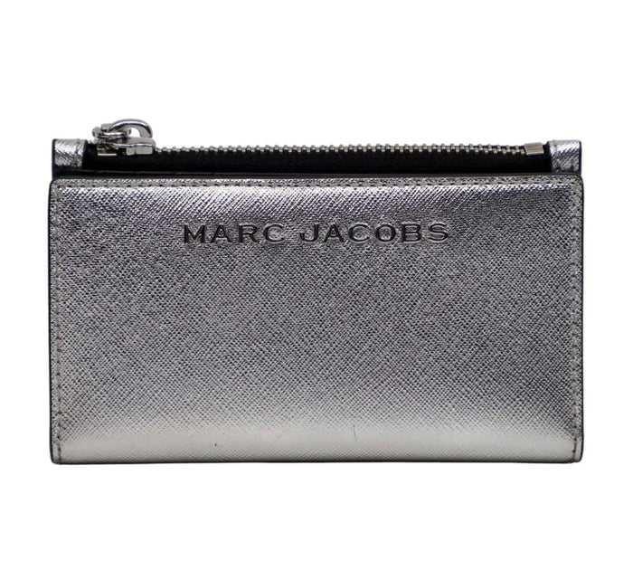 Silver Metallic Mini Card Case Wallet